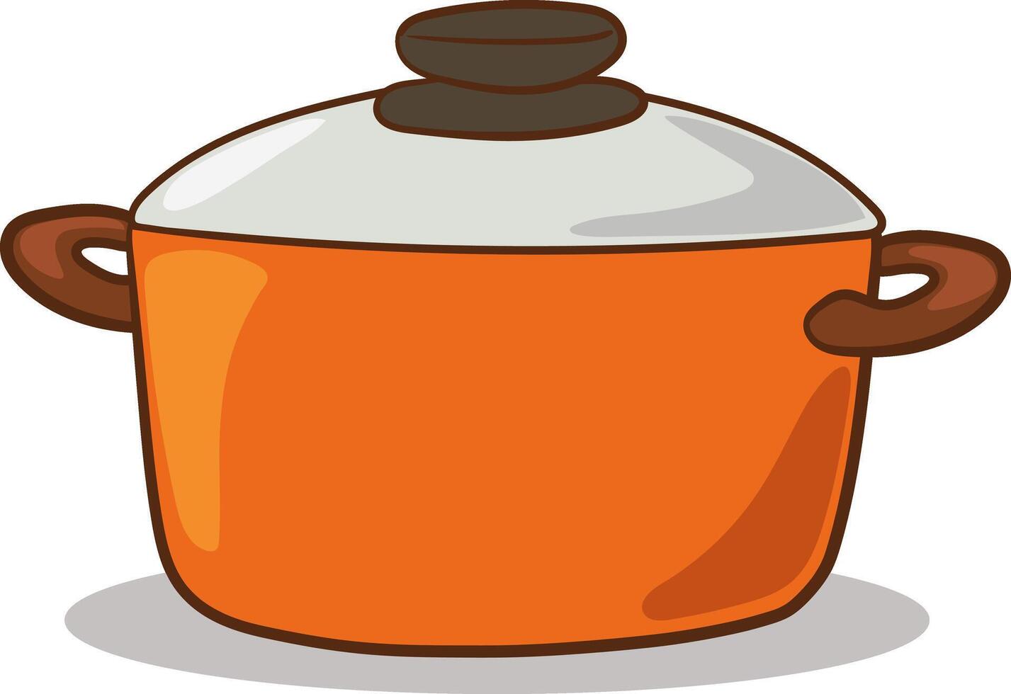 saucepan. cartoon steel cooking pot, home cooking illustration concept isolated on white background vector