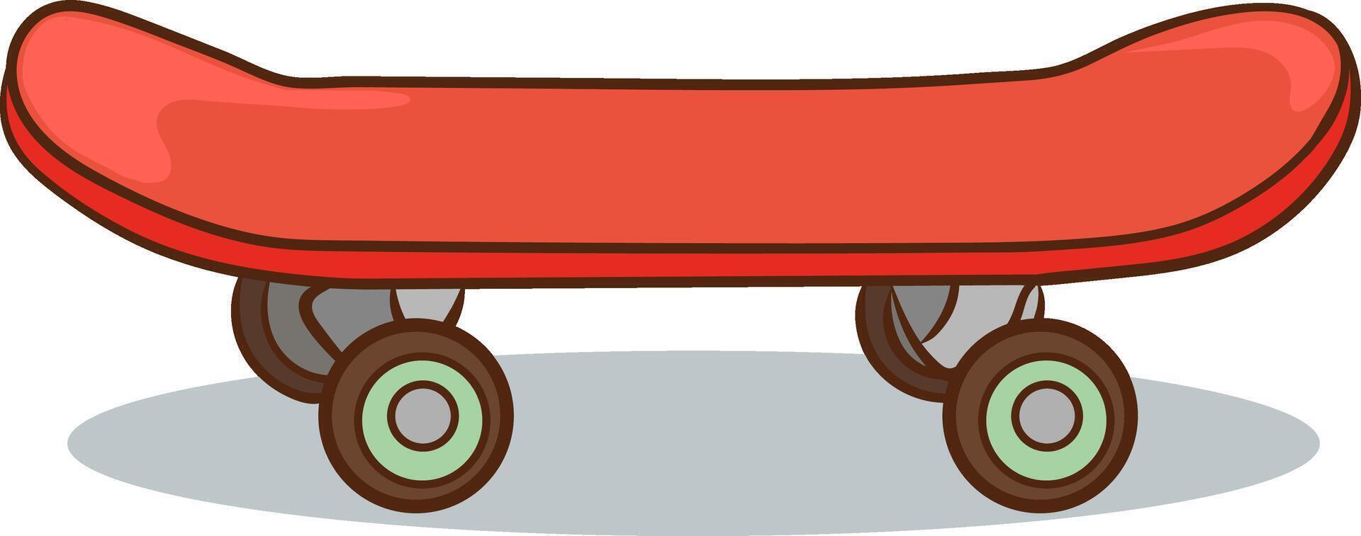 illustration of a skateboard with wheels on a white background vector