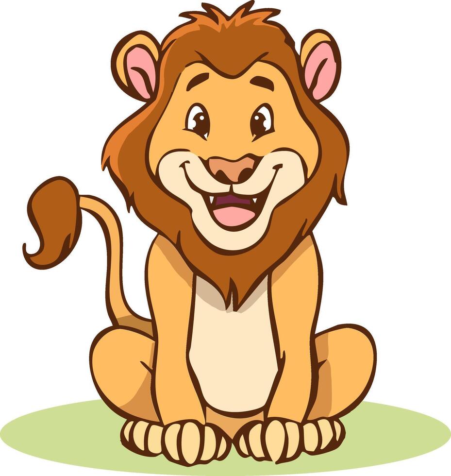 Cartoon happy lion isolated on white background vector