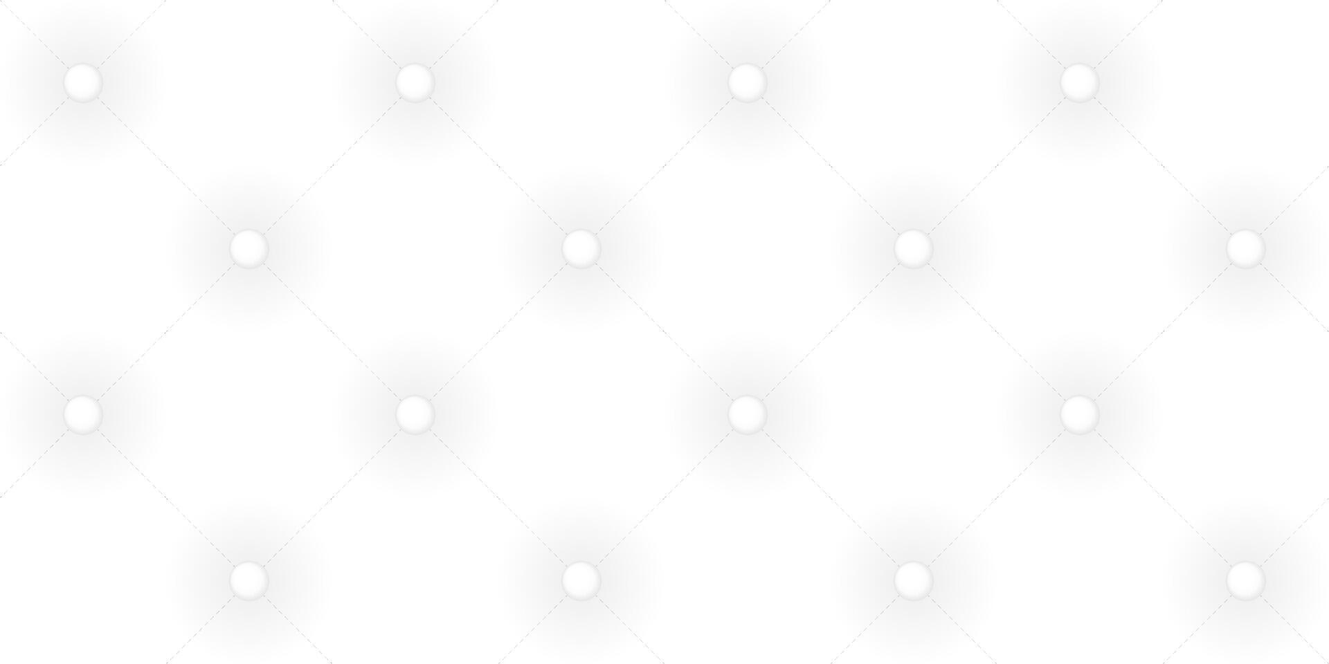 3D white upholstery leather texture with buttons seamless background graphic illustration. vector