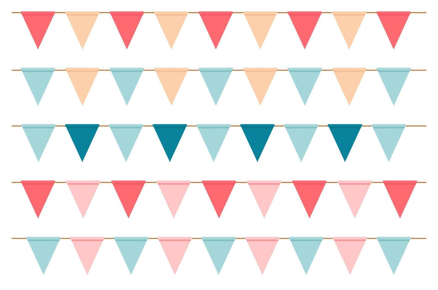 A collection of bright colorful garlands for decorating festivals, parties, posters. illustration vector