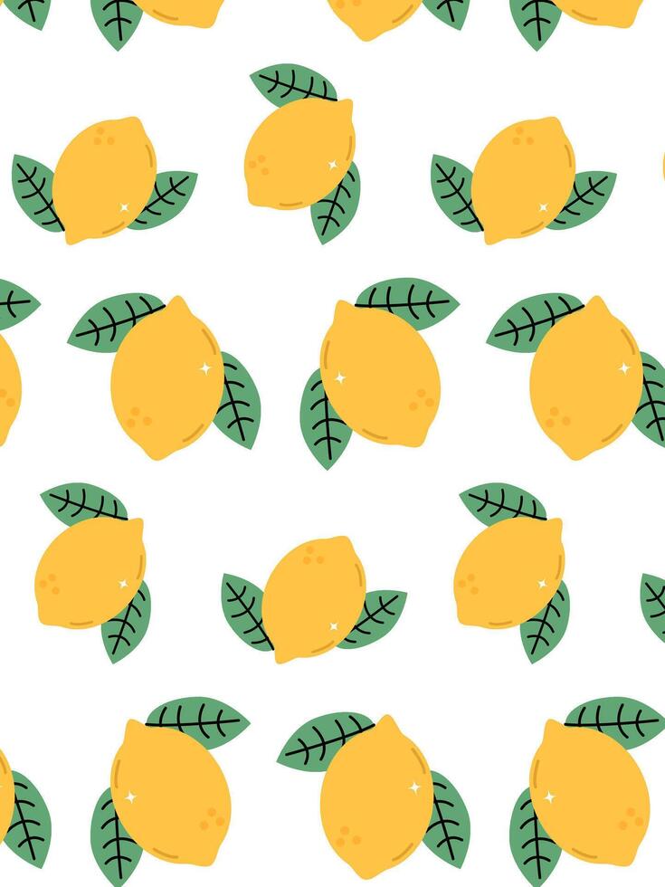 juicy pattern with bright lemons for textile and packaging design vector