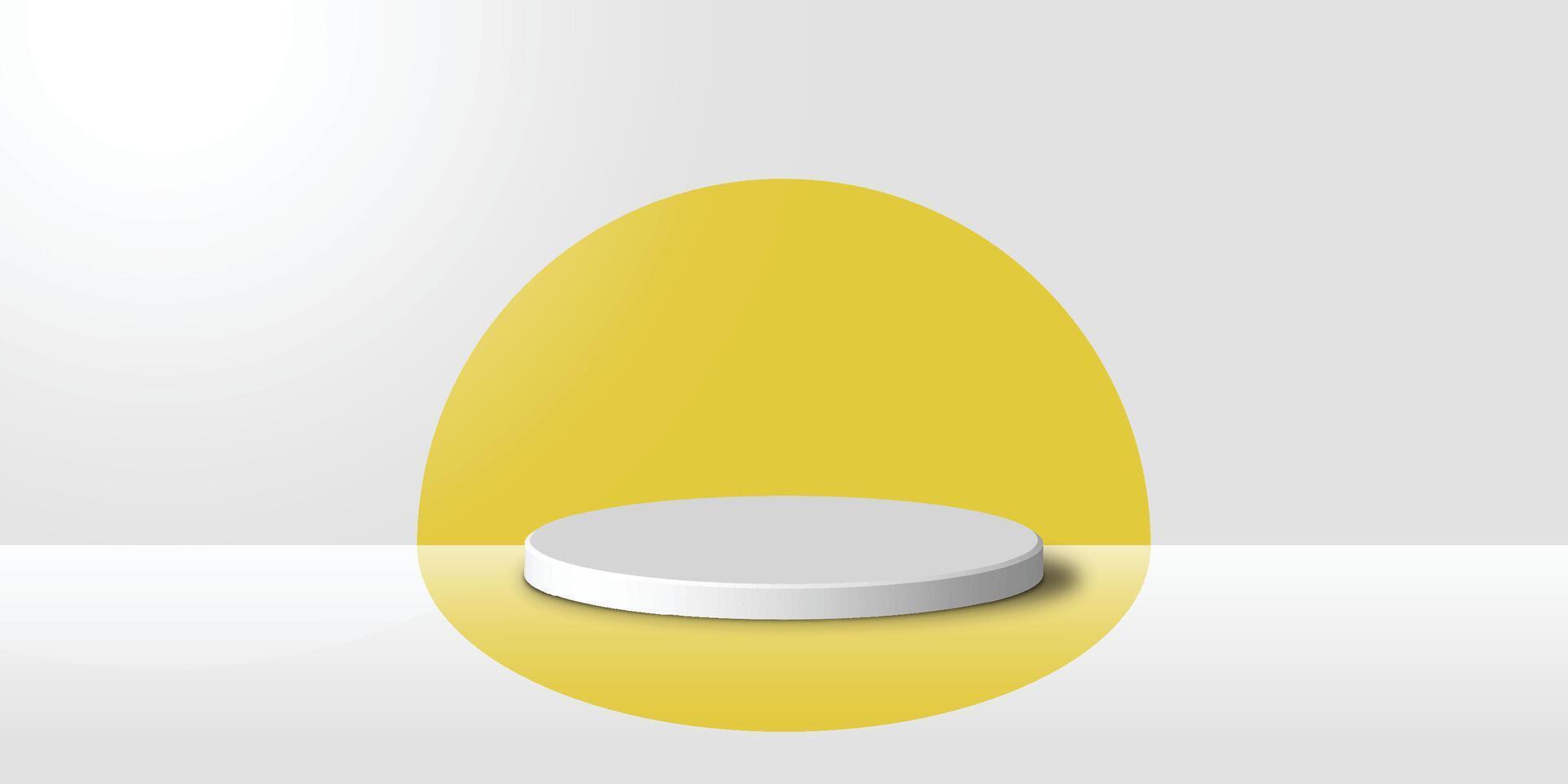 A yellow podium product display on a white background vector
