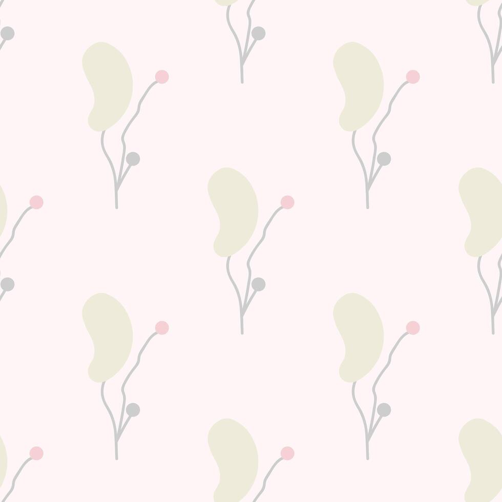 Seamless background with elements. Elegant minimal-style floral pattern perfect for contemporary designs. vector