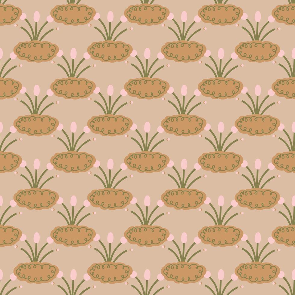 Seamless background with organic elements vector