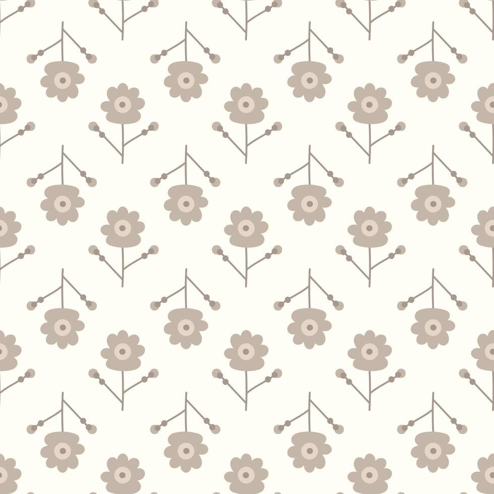 Seamless background with cute flowers. Elegant minimal-style floral pattern perfect for contemporary designs. vector