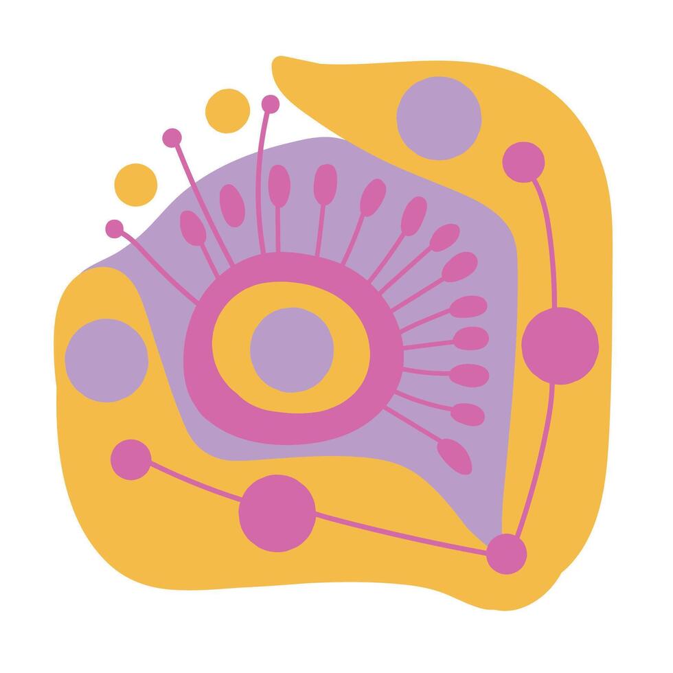 Abstract colorful hand-drawn whimsical design element. vector
