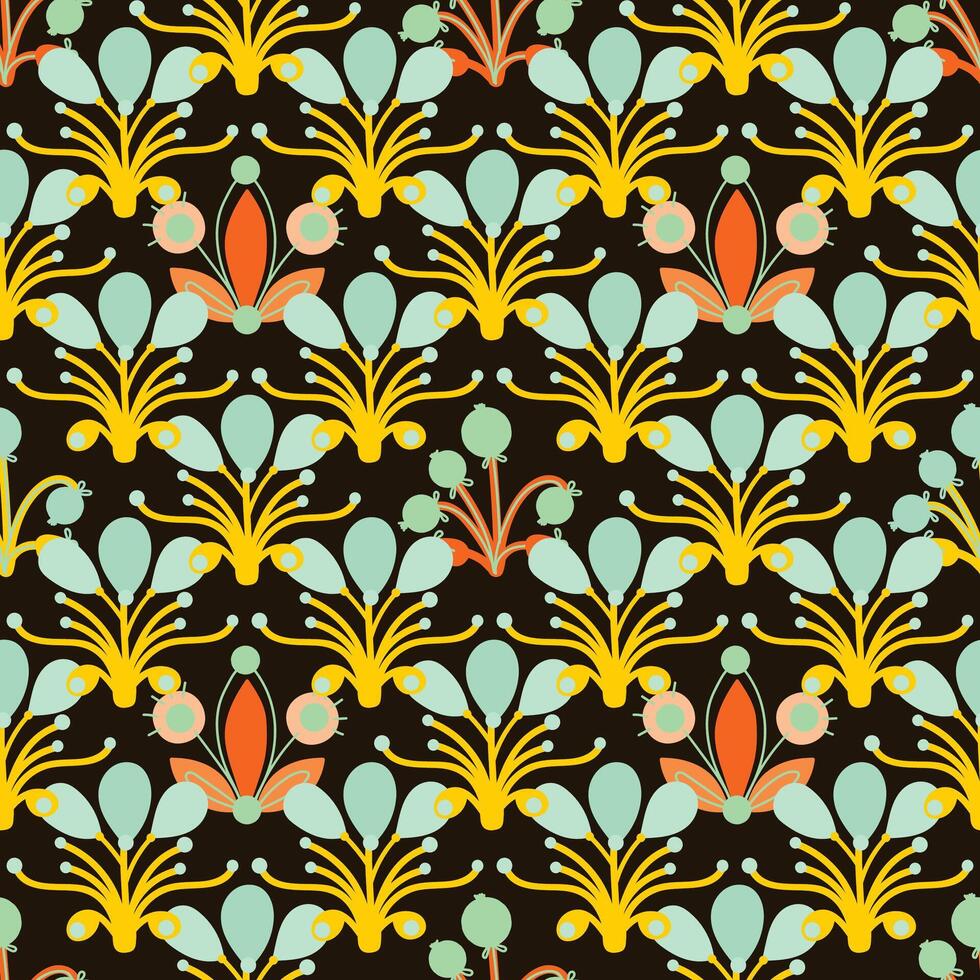 Seamless background with floral elements. Elegant minimal-style floral pattern perfect for contemporary designs. vector
