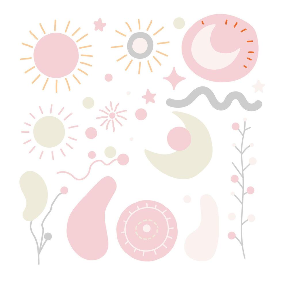 Cheerful and imaginative design elements and whimsical forms. vector