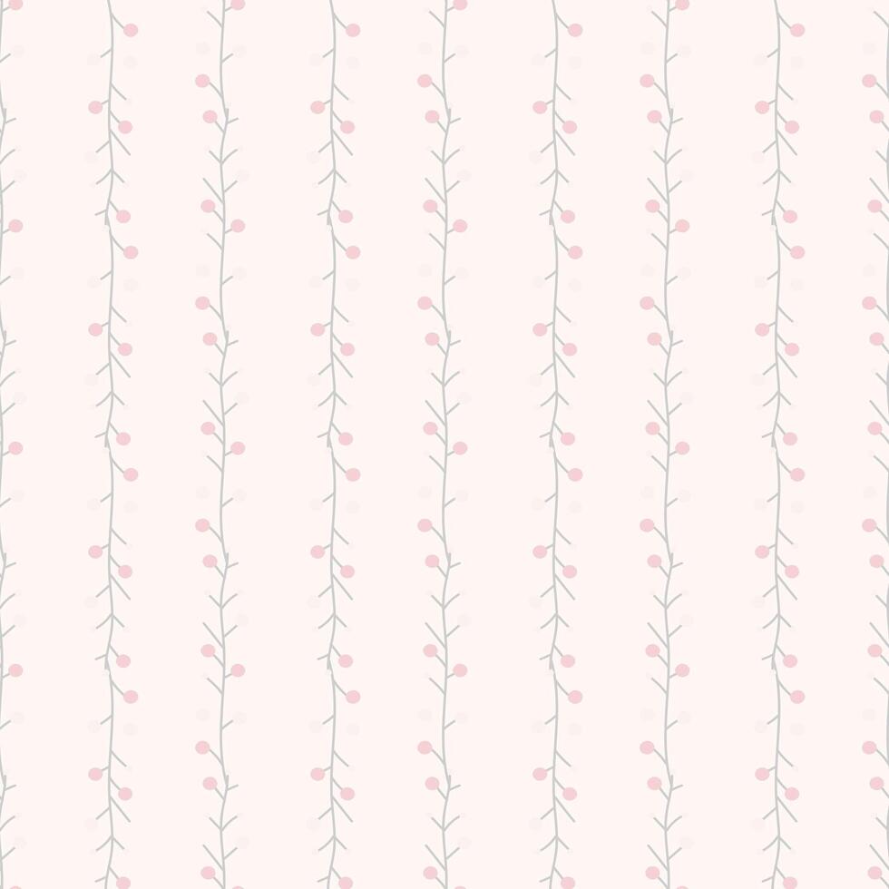 Seamless soft light herbal pattern in minimalist style. vector