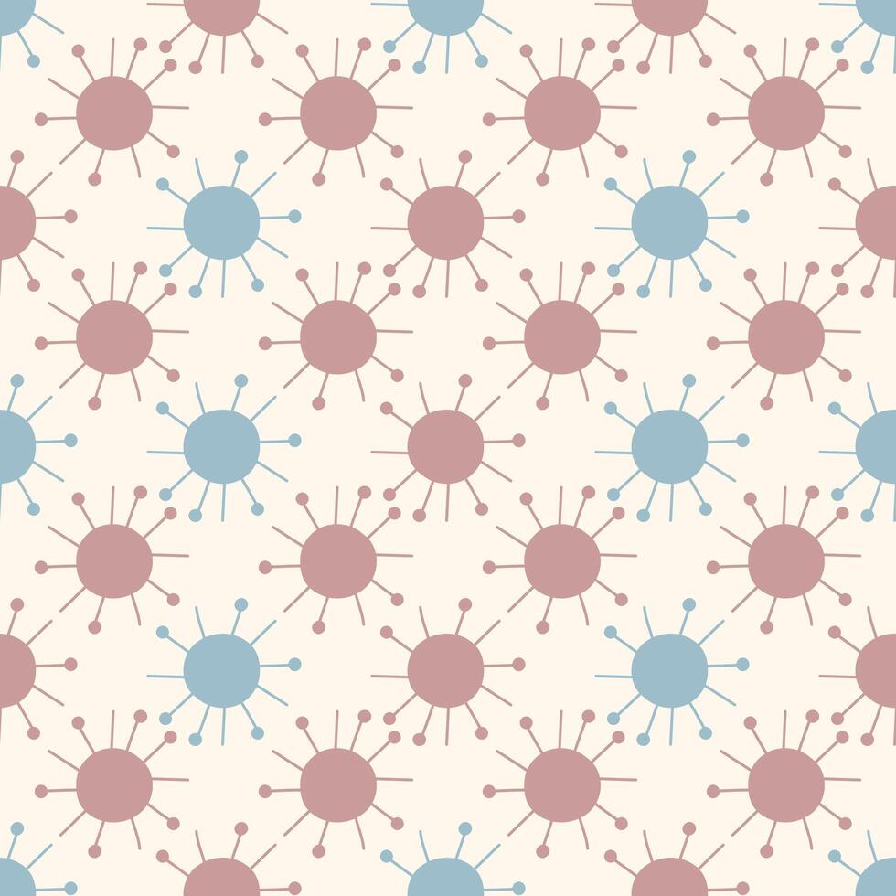 Seamless background with colorful simple elements. Elegant minimal-style floral pattern perfect for contemporary designs. vector