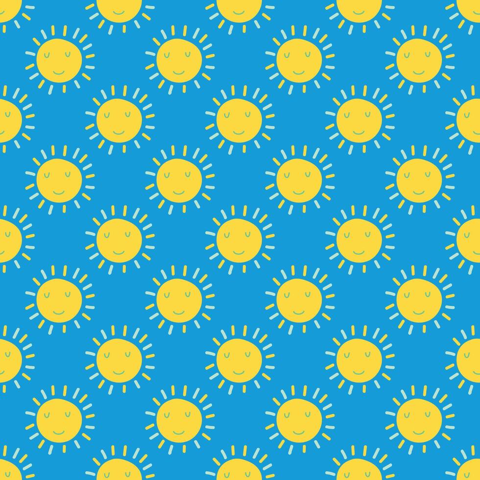 Seamless pattern in minimalist style. Sun motifs. vector