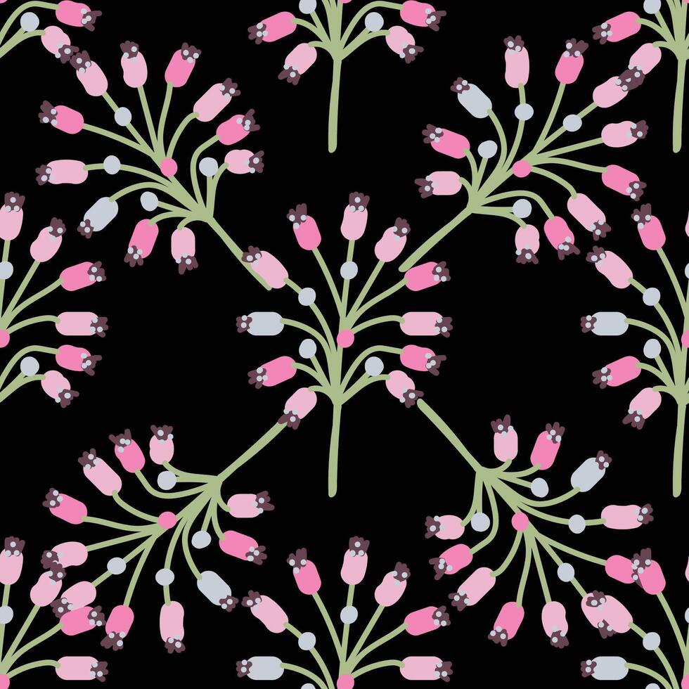 Seamless pattern with gentle herbal elements. Floral background for surface design. vector