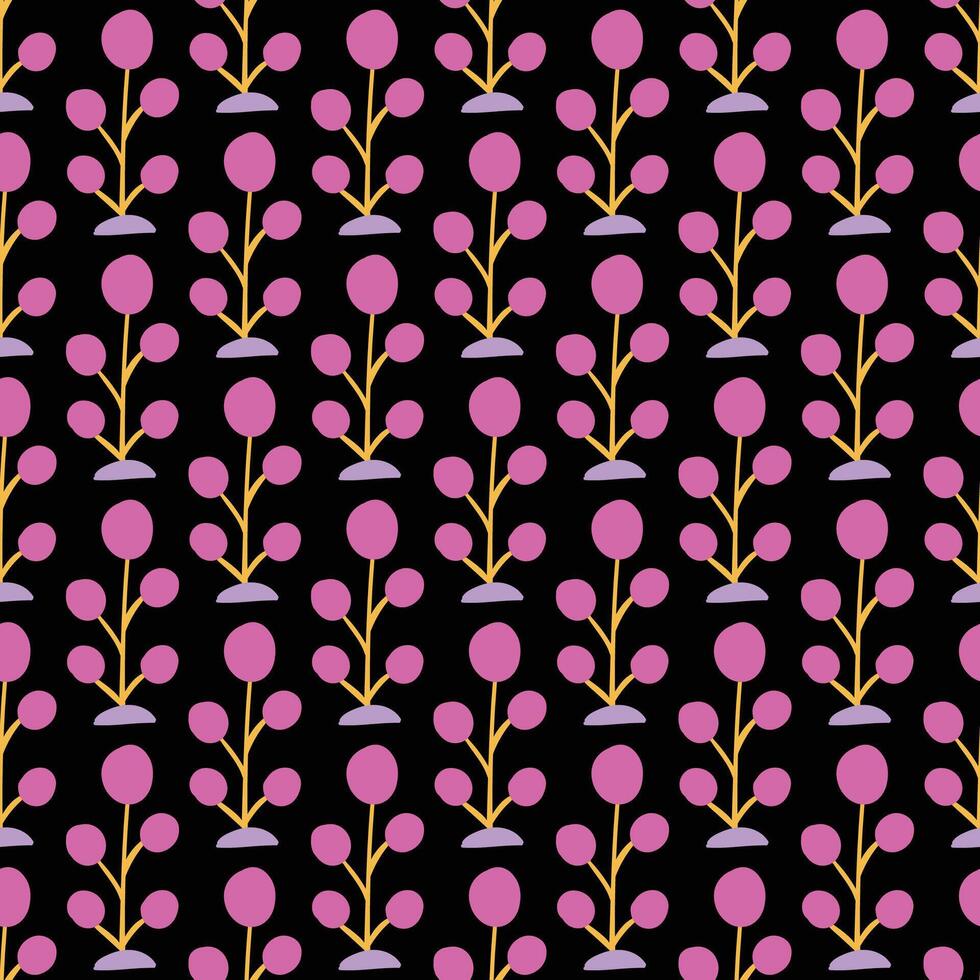 Seamless background with styled berries. Elegant minimal-style floral pattern perfect for contemporary designs. vector
