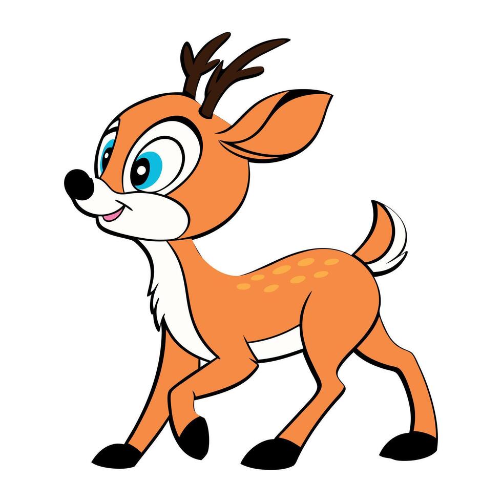 Cute deer cartoon art vector