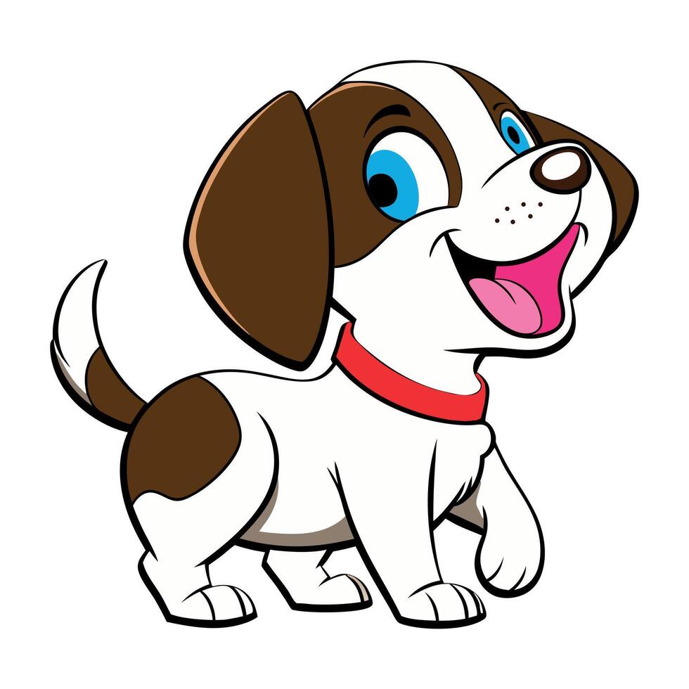 Cute baby cartoon dog vector