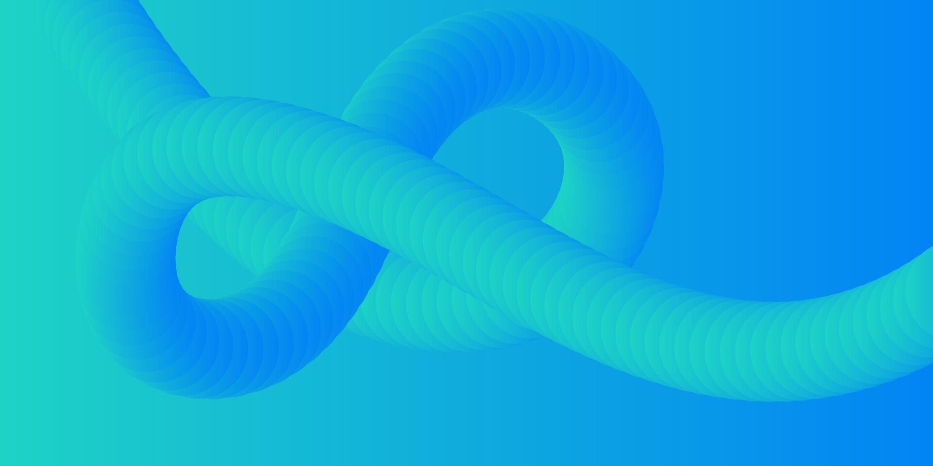 Abstract Blue Gradient Flowing 3D Tube Knot Design vector