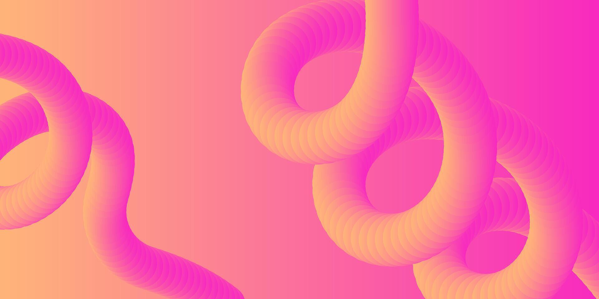 Abstract Pink and Orange Gradient Torus Loops Background Design vector