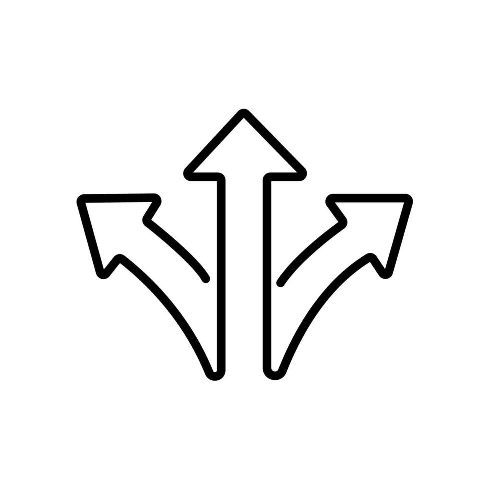Three Arrows Pointing Upward, Diverging Choices, Strategic Decision, Multiple Paths, Growth Options, vector