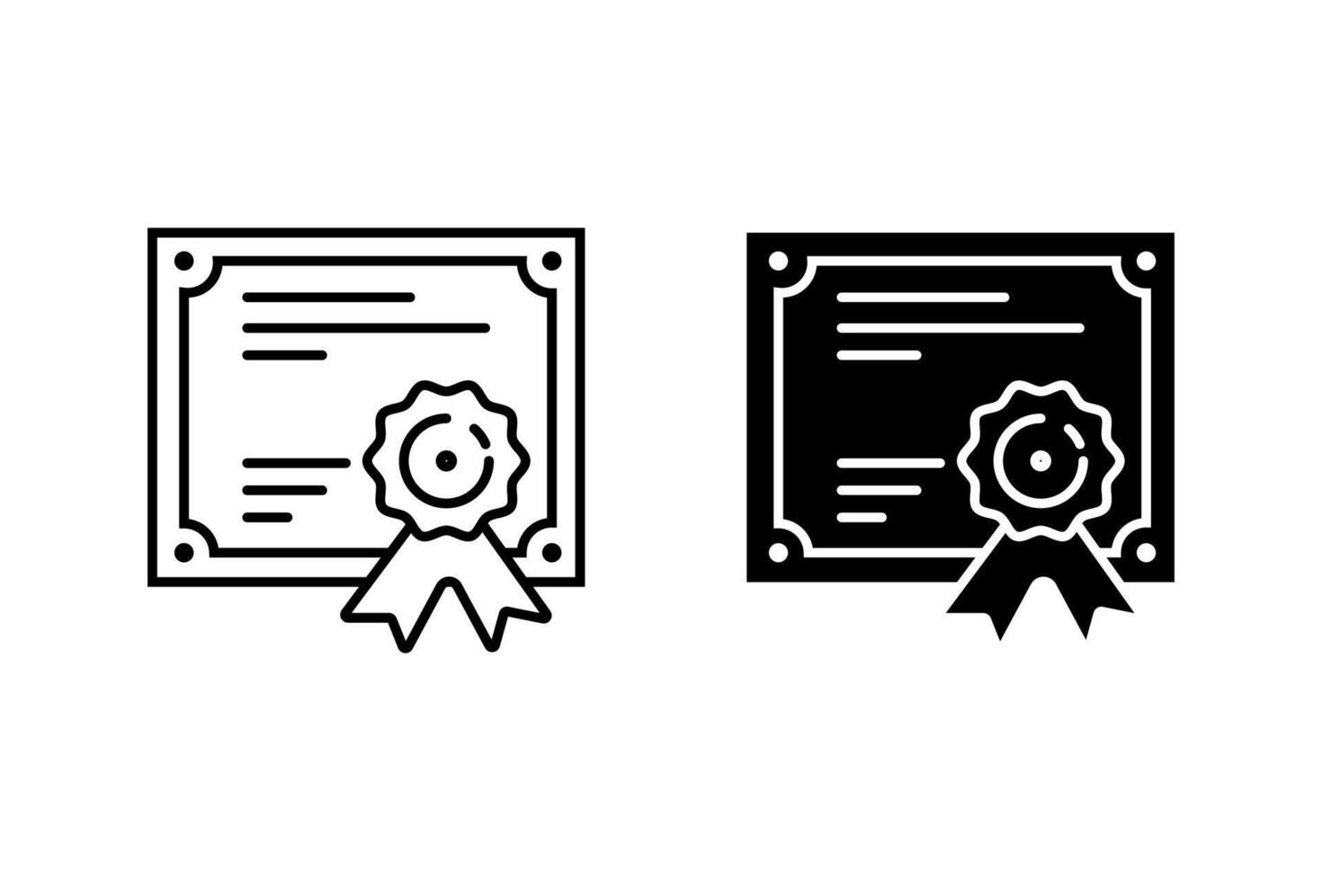 Award Certificate Icons Achievement, Diploma, Graduation, Success vector