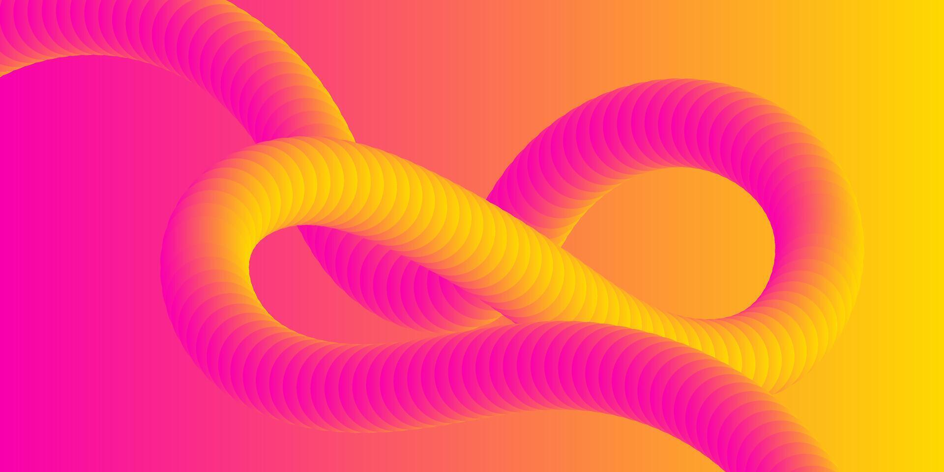 Abstract Pink Yellow Gradient Curves, Swirls, Flowing Shapes, Dynamic Design vector