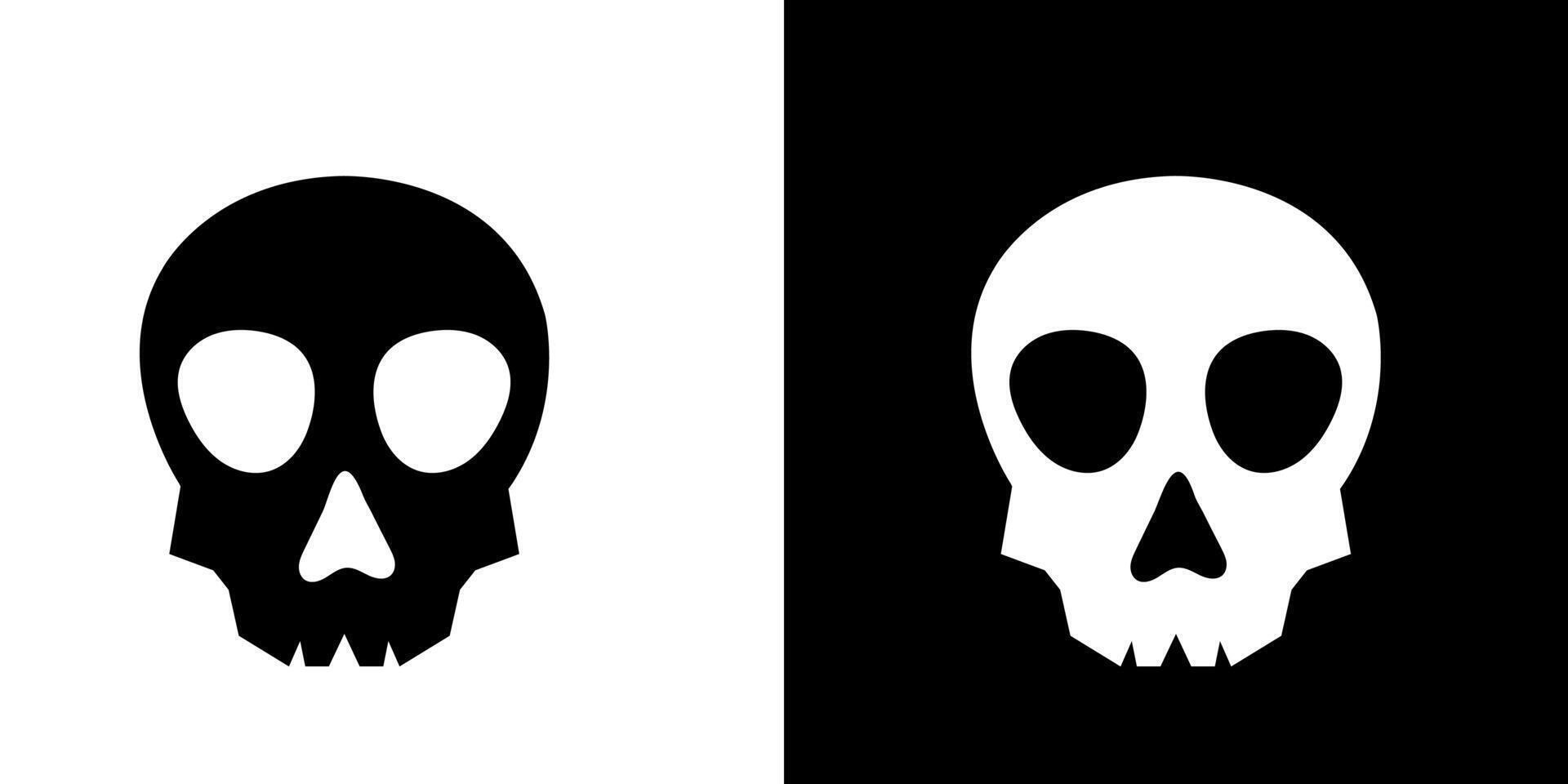 Simple Skull Icon Black and White, Graphic Design, Death Symbol vector