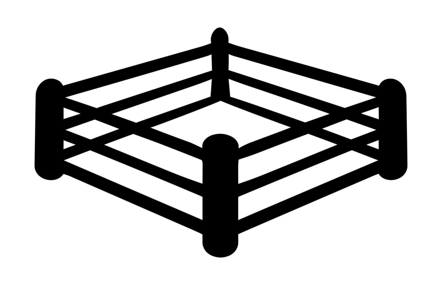 Boxing Ring Silhouette isolated on white background vector