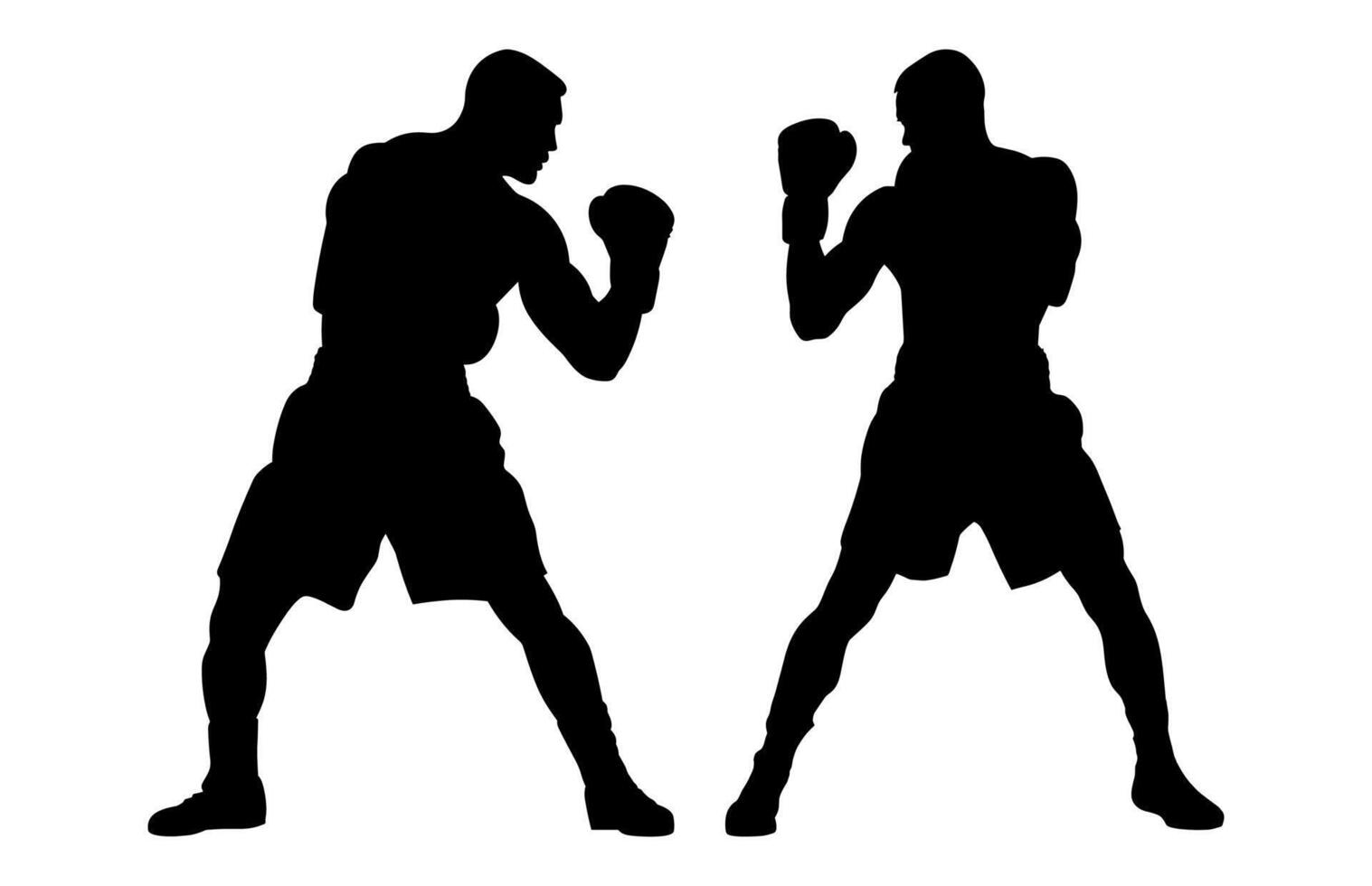 Two Boxers Fighting Silhouette vector