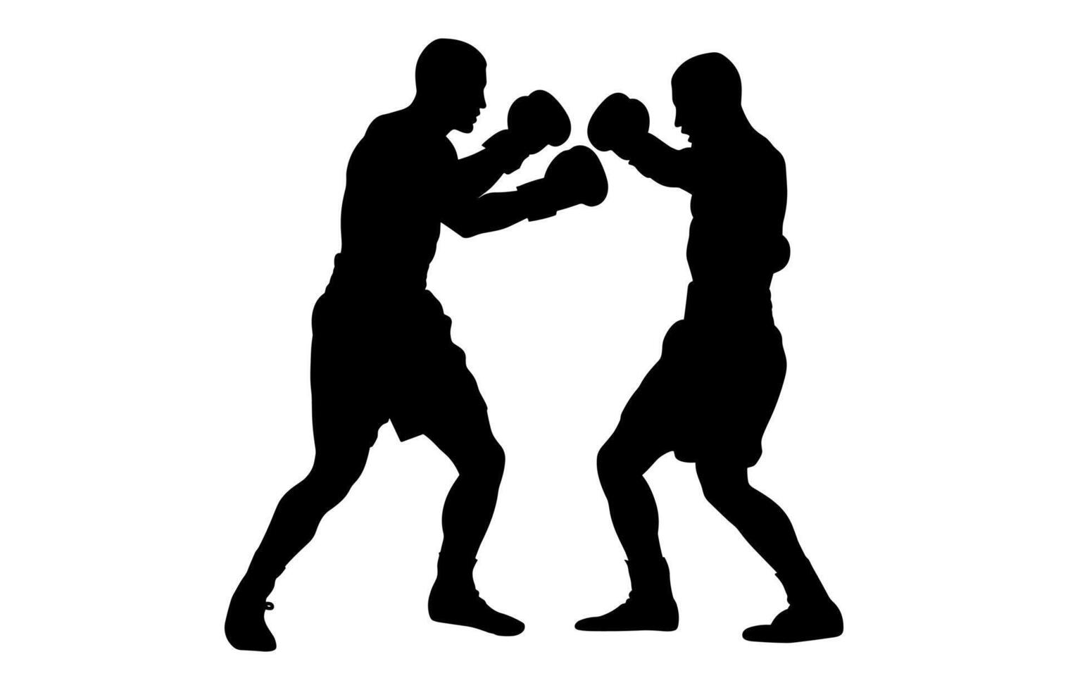 Boxer Connecting A Knockout Punch Silhouette vector