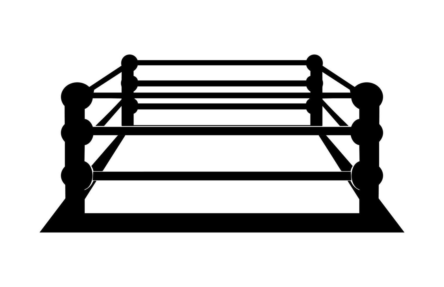 Boxing Ring Clipart Silhouette isolated on a white background vector