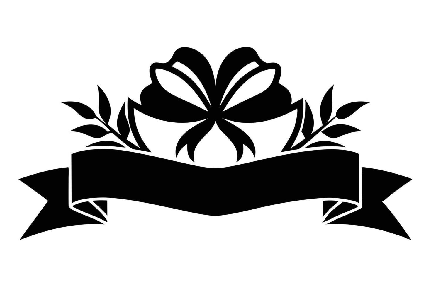 Elegant Black and White Gift-Wrapped Banner Design vector