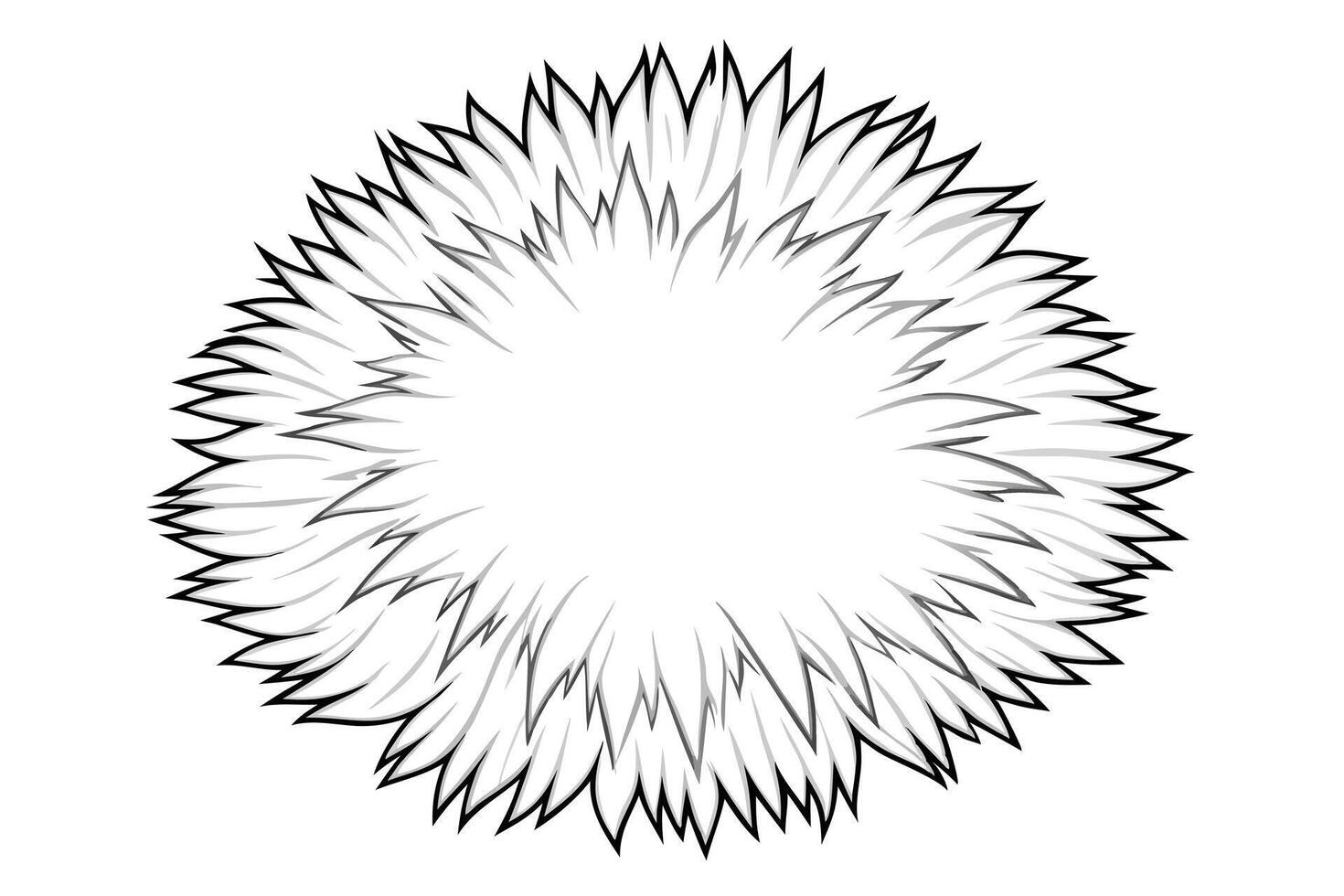 A Abstract black and white circular plant design vector