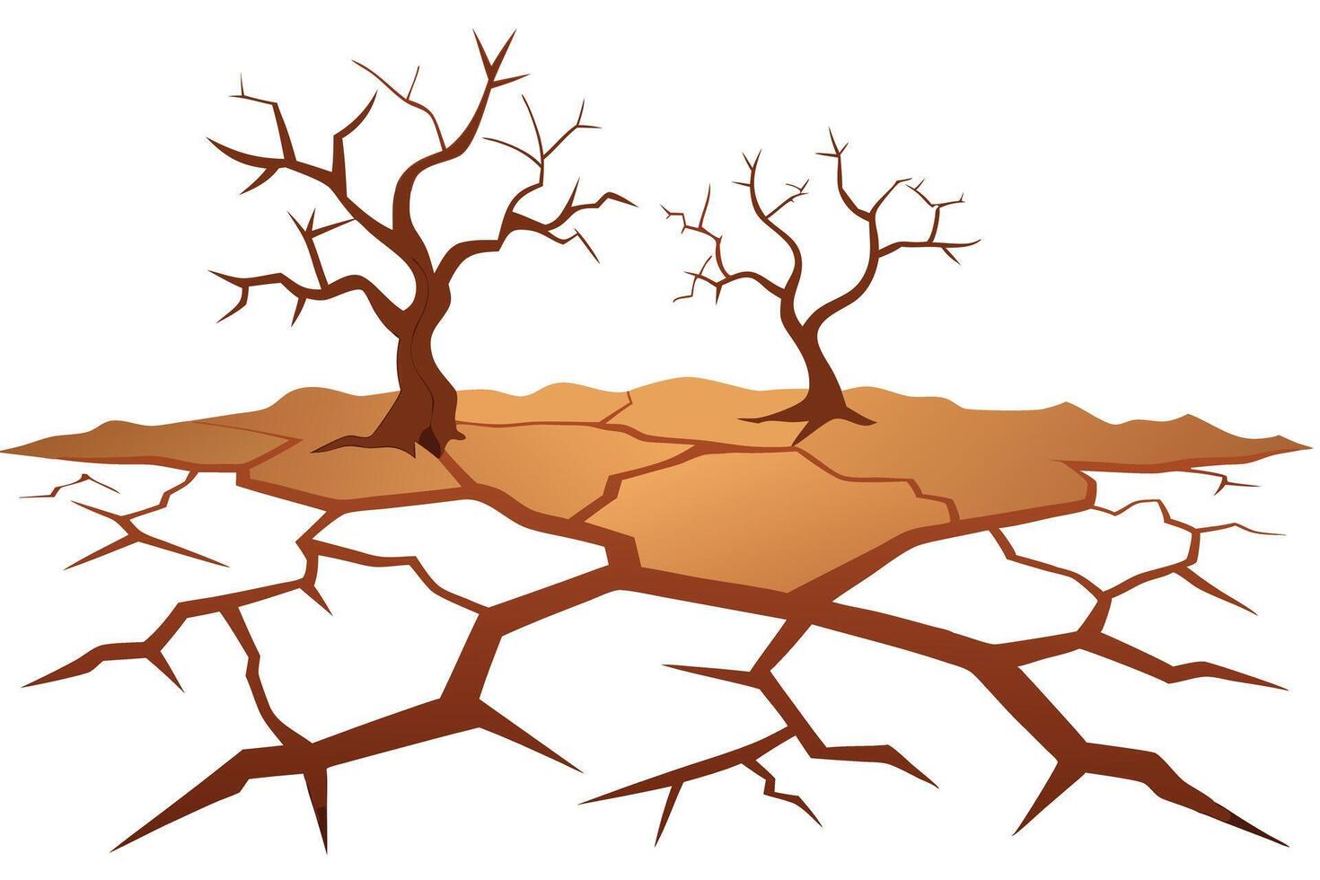 Desolate landscape A barren, cracked earth symbolizes drought. vector
