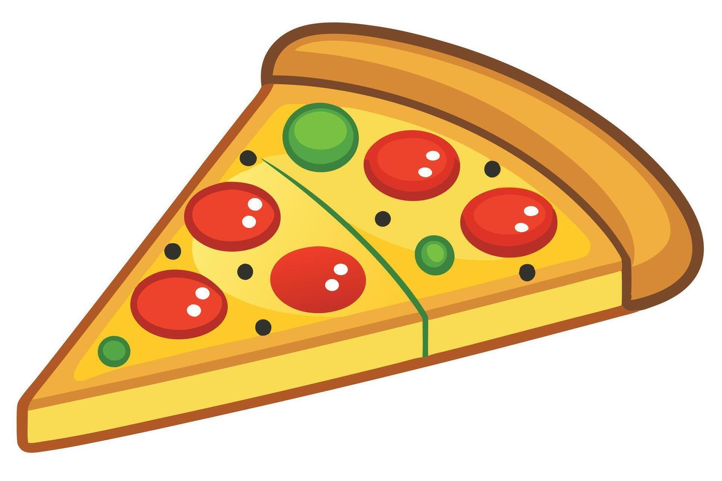 Cartoon Illustration of a Delicious Pizza Slice vector