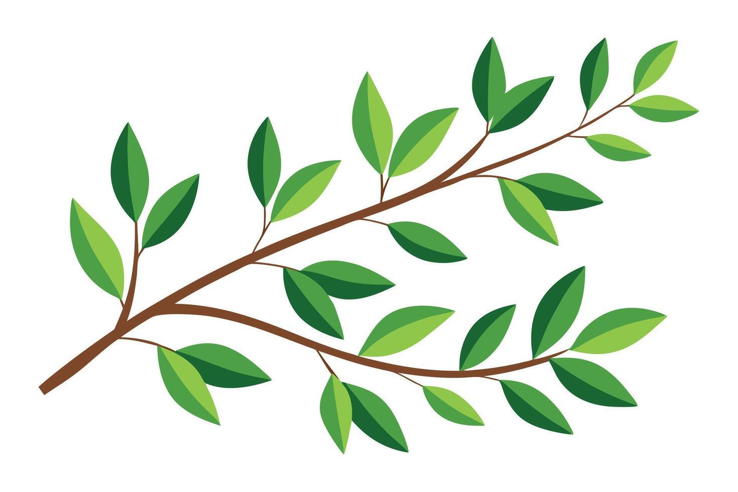 Vibrant Green Branch with Teal Leaves vector