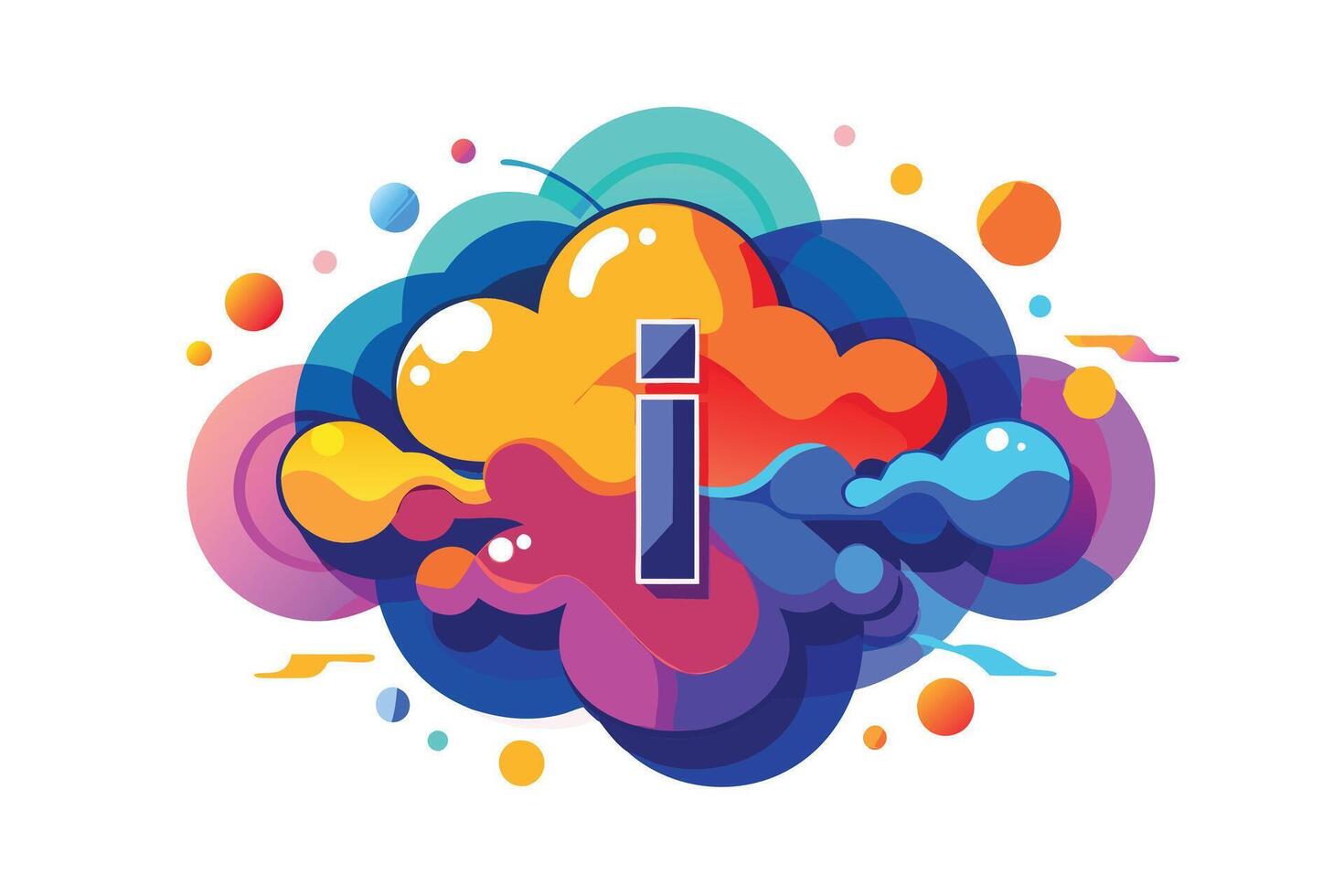 A Vibrant Abstract Cloud with Informative I Design vector