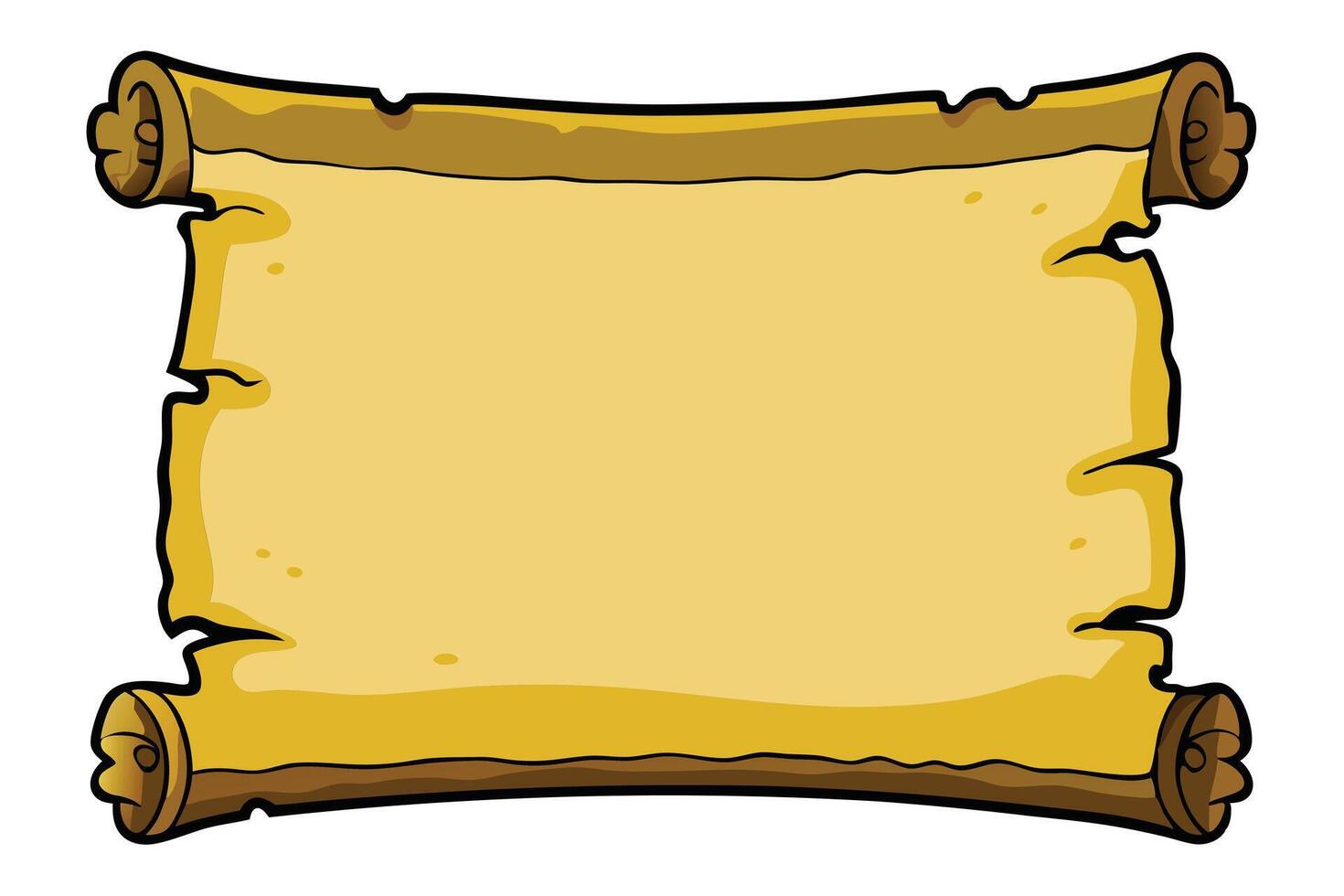 Cartoon Illustration of an Ancient Scroll vector