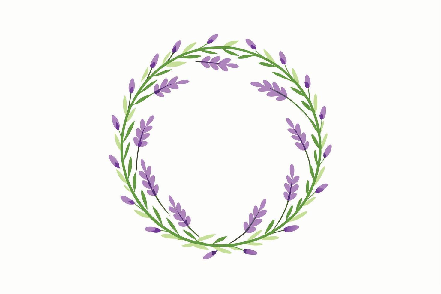 Elegant Lavender Wreath Graphic Design vector