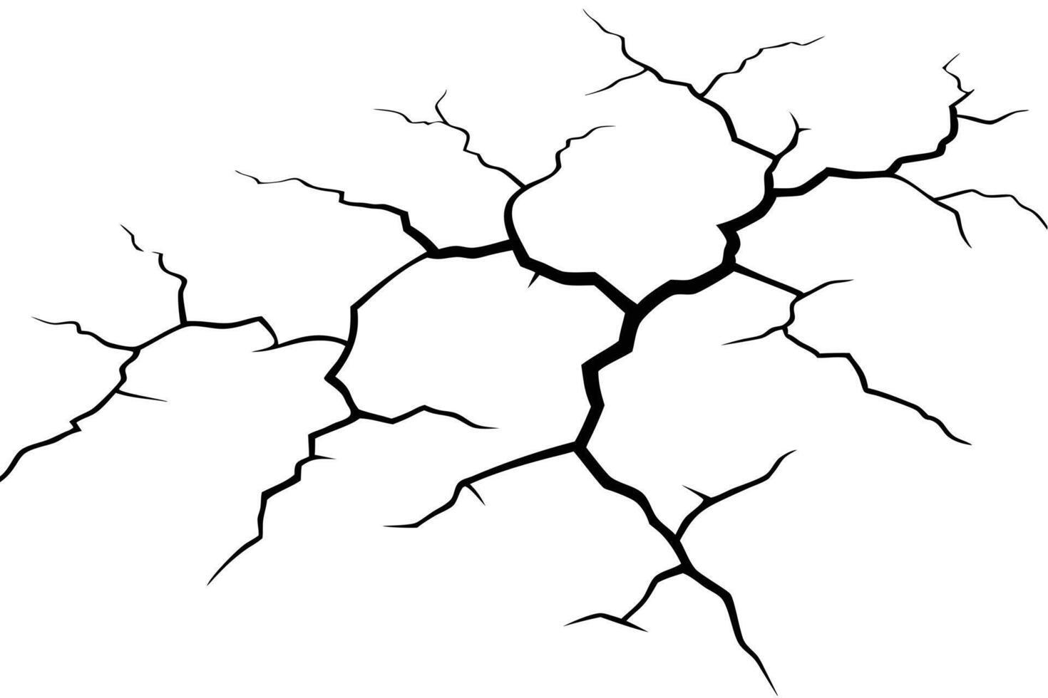 Detailed illustration of extensive surface cracks. vector