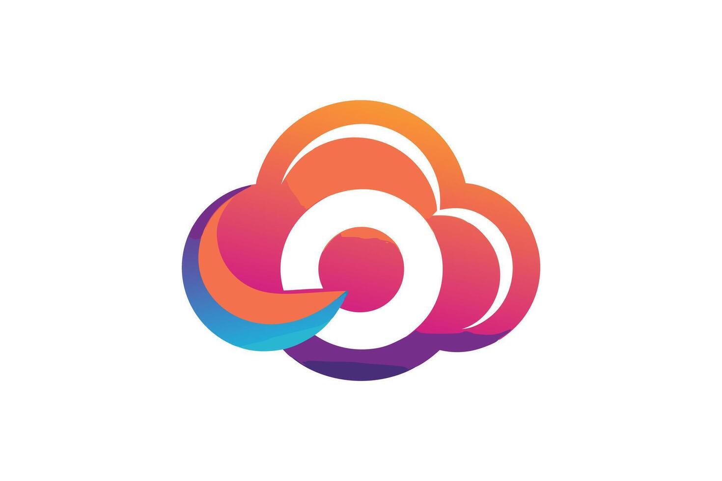 Abstract Cloud Logo Design with Vibrant Colors vector