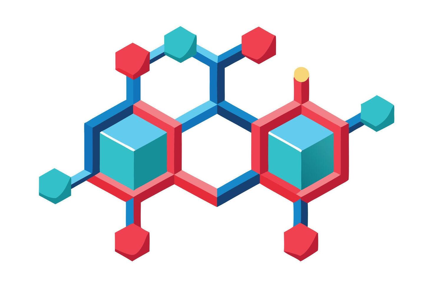 Colorful illustration of a chemical molecule structure. vector