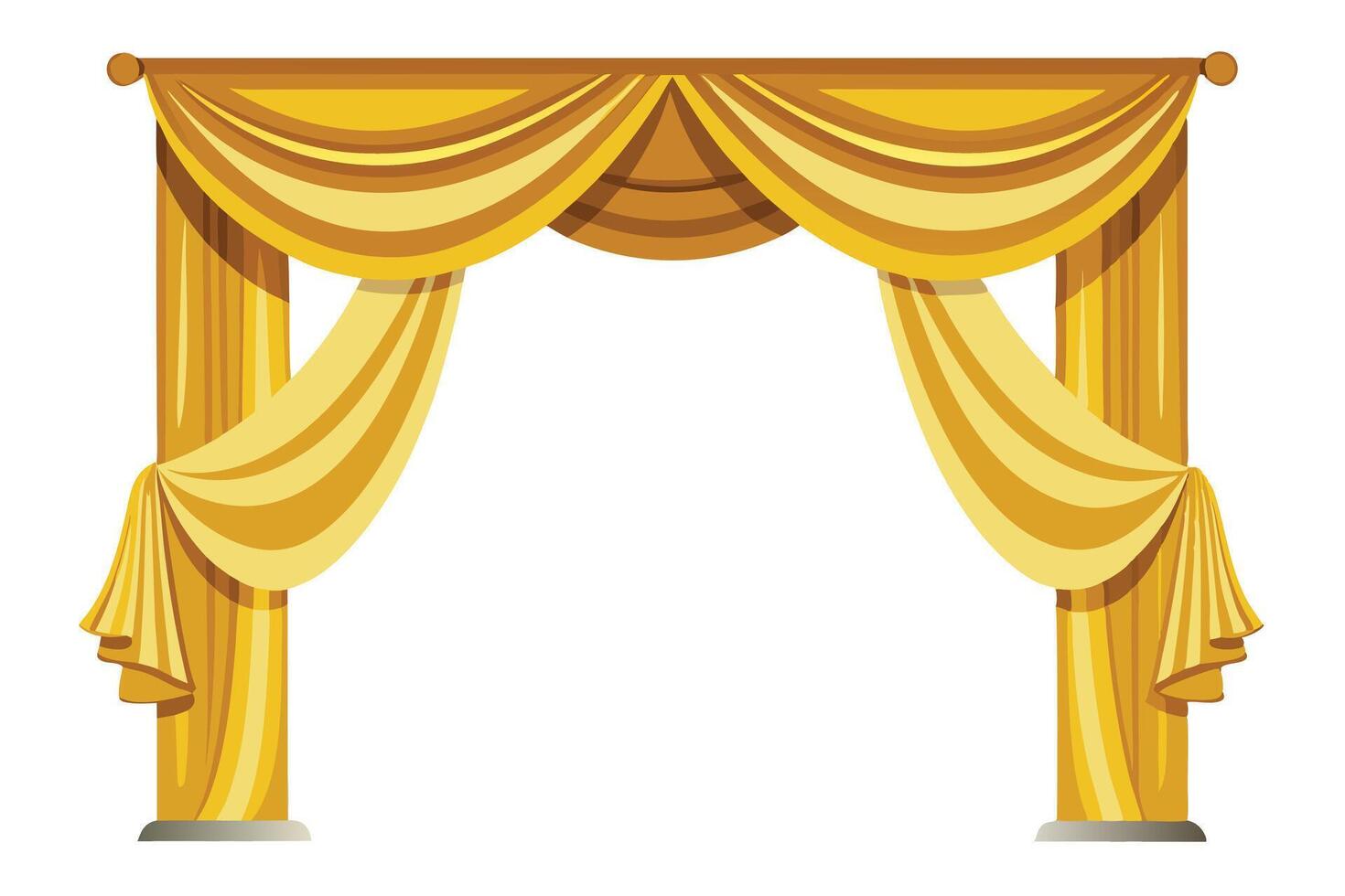Luxurious Gold Curtains Frame a Grand Entrance vector