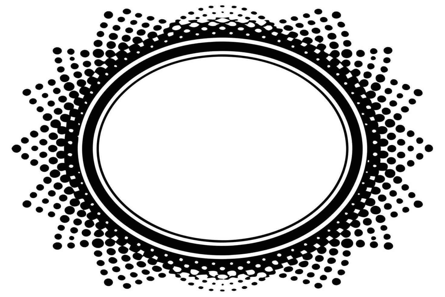 Elegant Oval Frame with Halftone Design vector