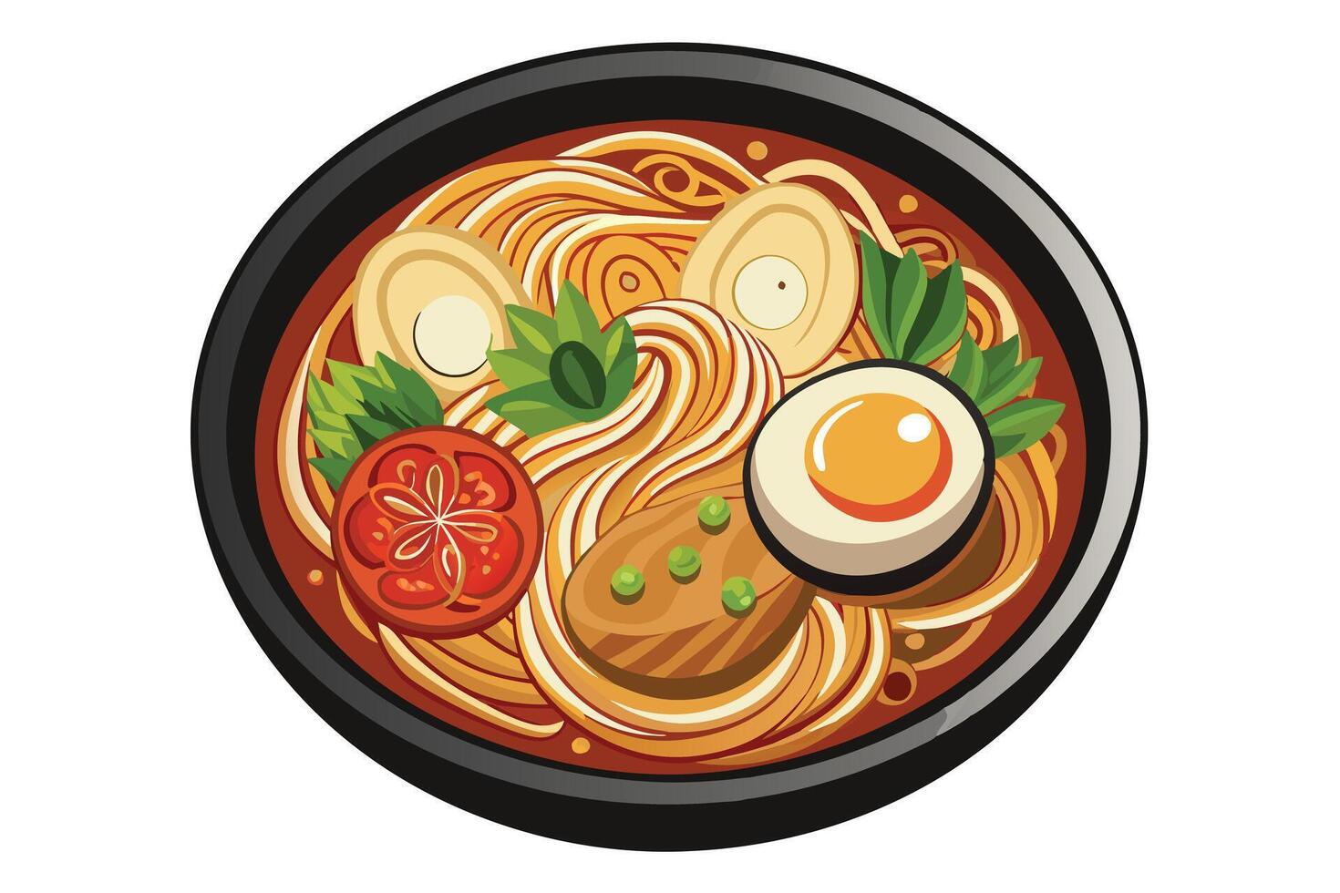 Delicious Asian Ramen Noodle Soup Illustration vector