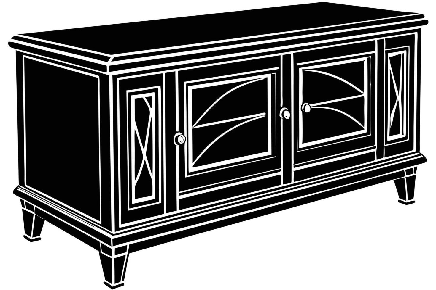 A Elegant Black TV Stand Design for Modern Living Rooms vector