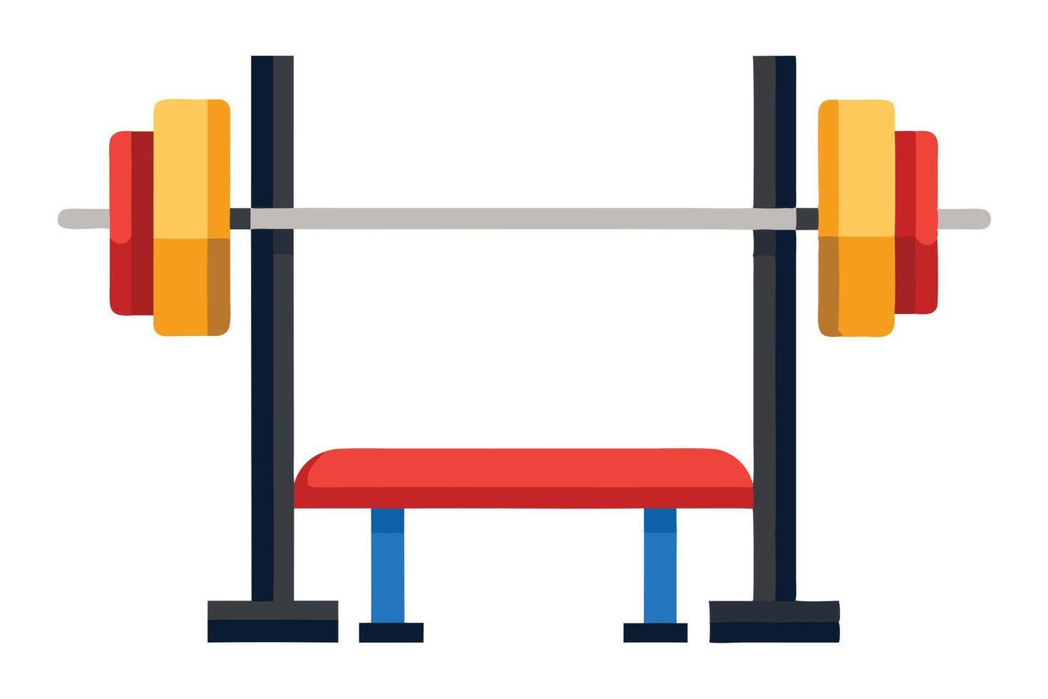 illustration of a Gym Bench Press Machine vector