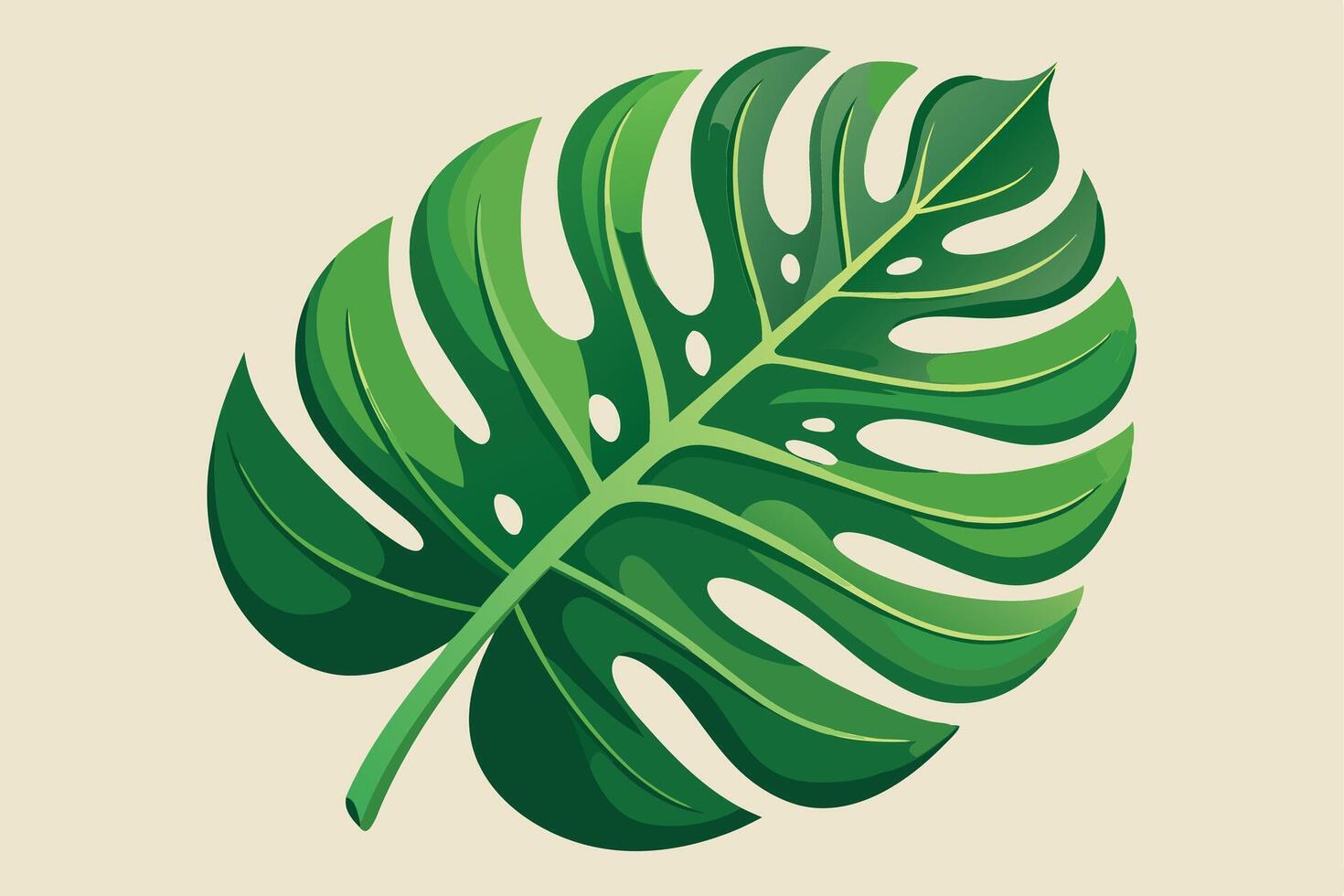 Vibrant Monstera Leaf Design for Tropical Decor vector