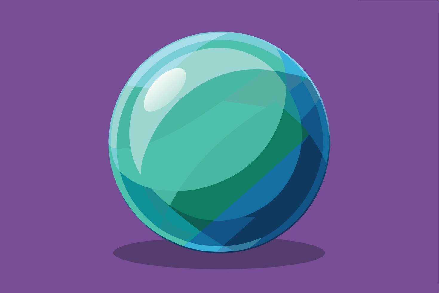 Vibrant Teal Sphere Against a Purple Background vector