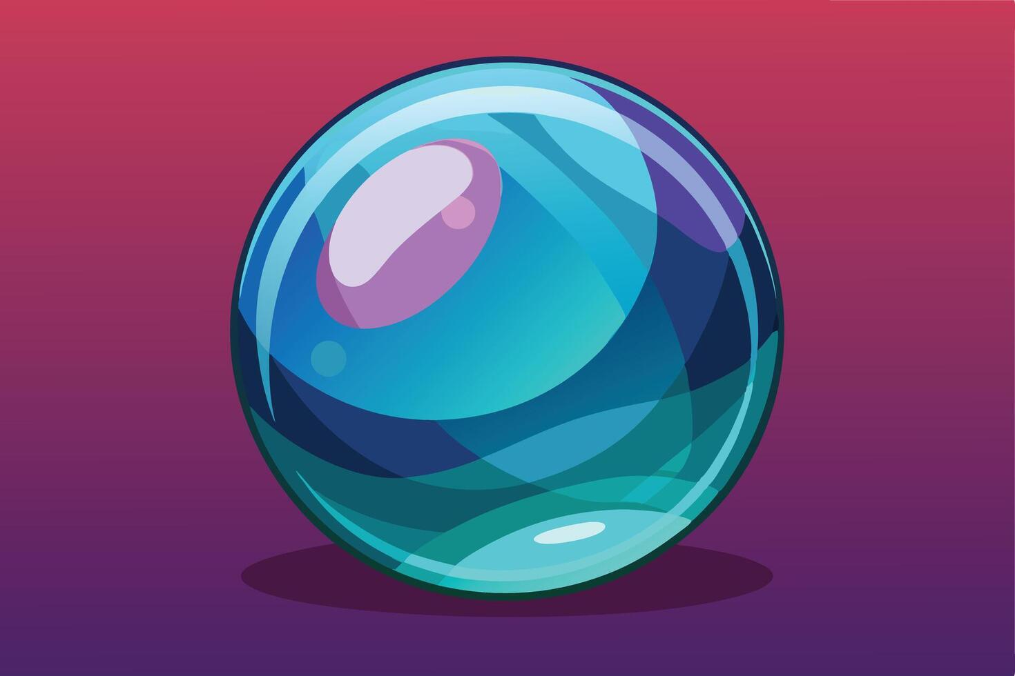 A Vibrant Teal Orb with Subtle Purple Highlights vector