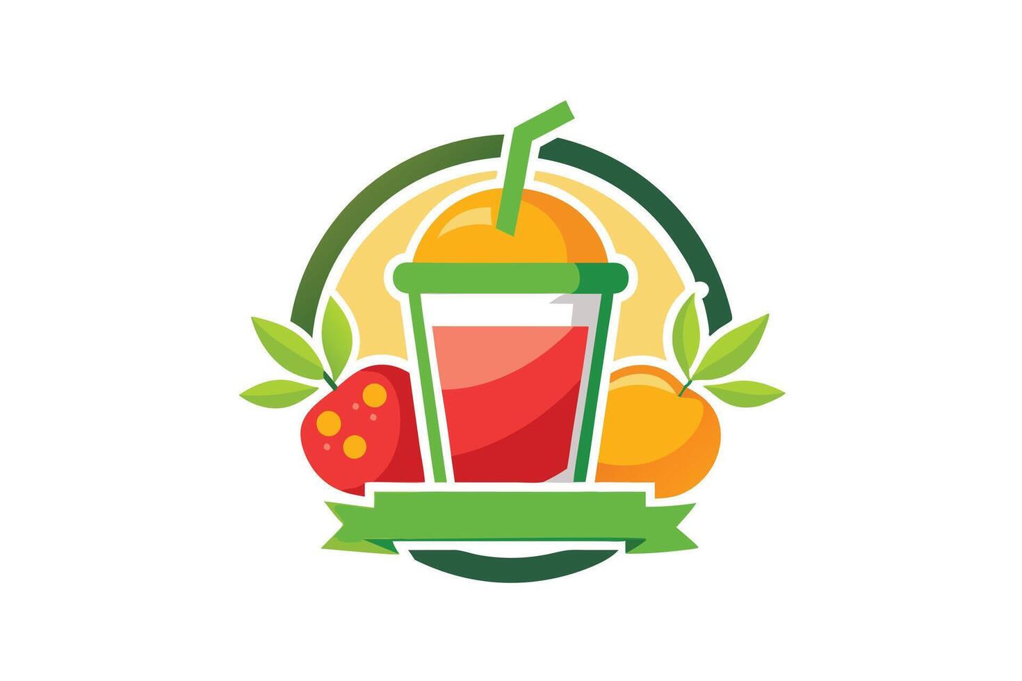 A Colorful logo design for a fruit smoothie or juice shop. vector